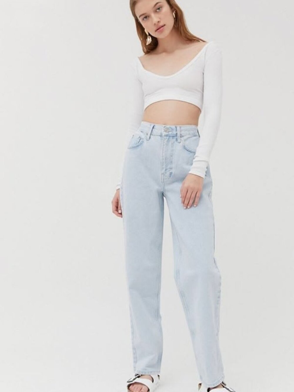 BDG Mom High Rise Denim Light Acid Wash